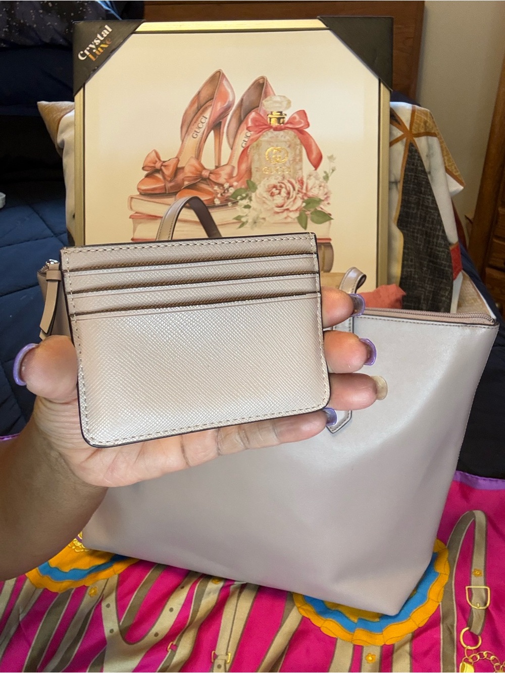 kate spade Pale Pink Leather Tote with Bow Charm Accent - Picture 3 of 16